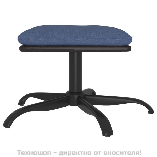 Табуретка, синя, 60x60x36 см, текстил и изкуствена кожа