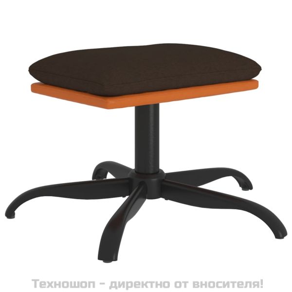 Табуретка, кафява, 60x60x36 см, текстил и изкуствена кожа