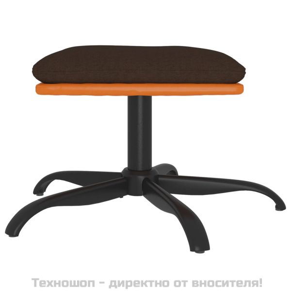 Табуретка, кафява, 60x60x36 см, текстил и изкуствена кожа