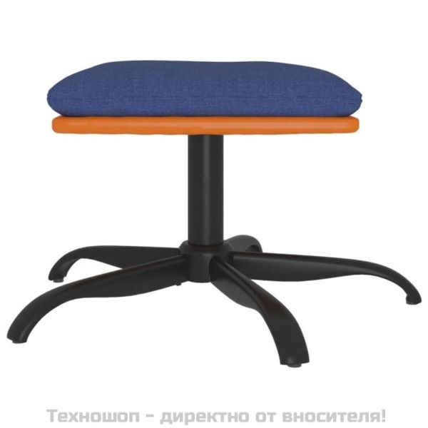 Табуретка, синя, 60x60x36 см, текстил и изкуствена кожа