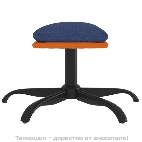 Табуретка, синя, 60x60x36 см, текстил и изкуствена кожа