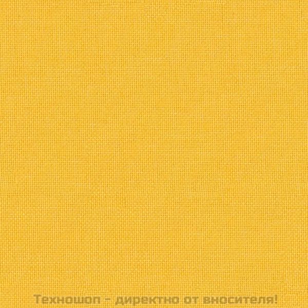 Табуретка, жълта, 60x60x36 см, текстил и изкуствена кожа