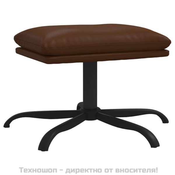 Табуретка, кафява, 45x29,5x36 см, лъскава изкуствена кожа