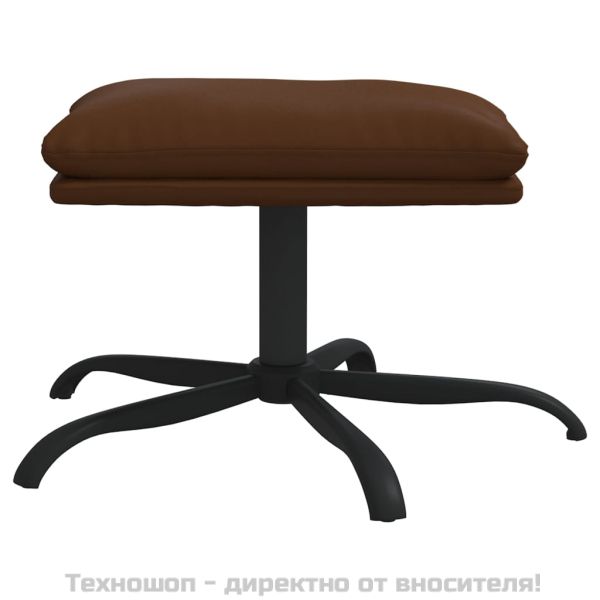 Табуретка, кафява, 45x29,5x36 см, лъскава изкуствена кожа