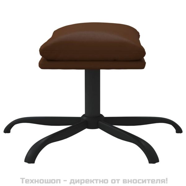 Табуретка, кафява, 45x29,5x36 см, лъскава изкуствена кожа