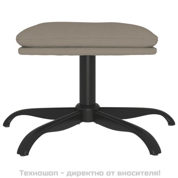 Табуретка, светлосива, 60x60x36 см, кадифе