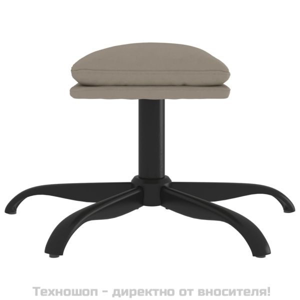 Табуретка, светлосива, 60x60x36 см, кадифе