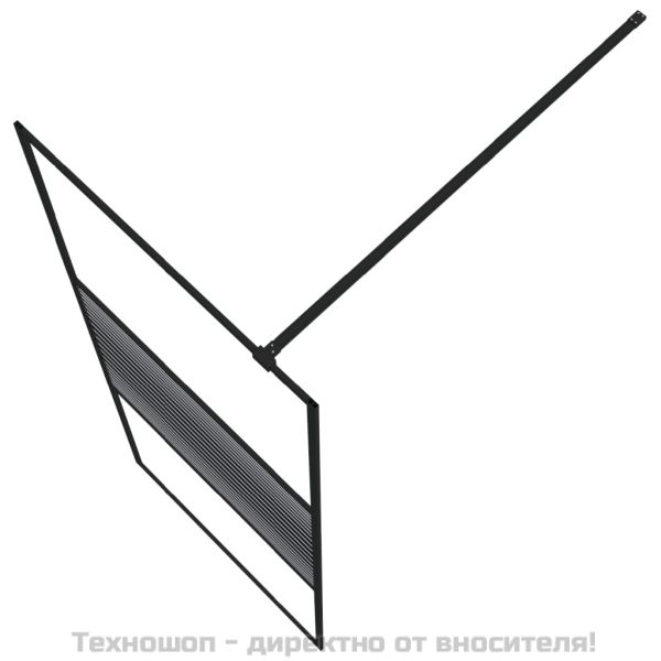 Параван за баня черен 80x195 см прозрачно ESG стъкло