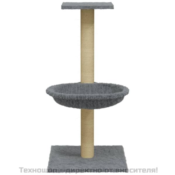 Котешко дърво със сизален стълб, светлосиво, 74 см