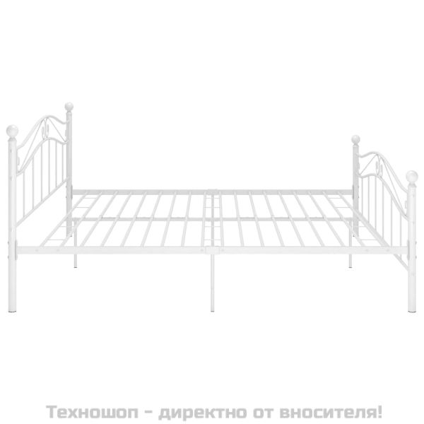 Рамка за легло, бяла, метал, 160x200 см