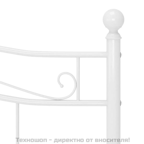 Рамка за легло, бяла, метал, 160x200 см