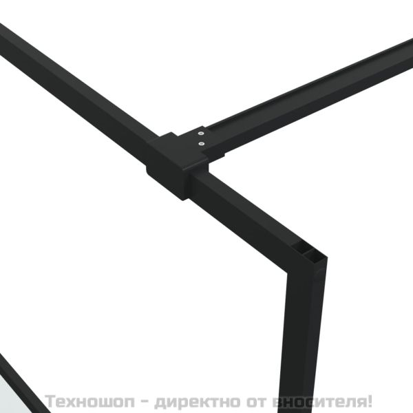 Параван за баня черен 80x195 см наполовина матирано ESG стъкло