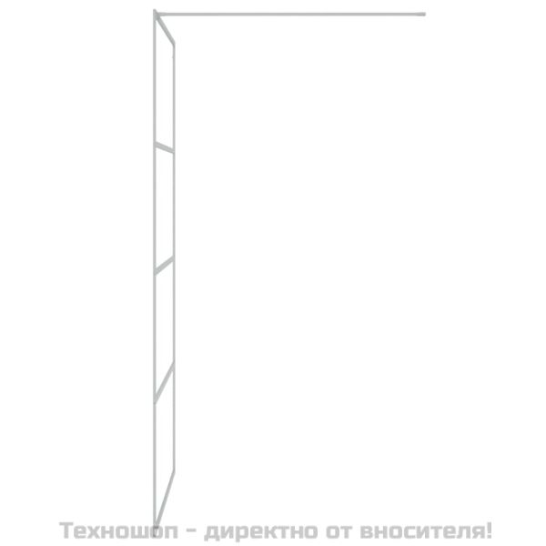 Параван за баня сребрист 100x195 см прозрачно ESG стъкло
