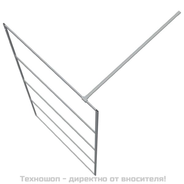 Параван за баня сребрист 100x195 см прозрачно ESG стъкло