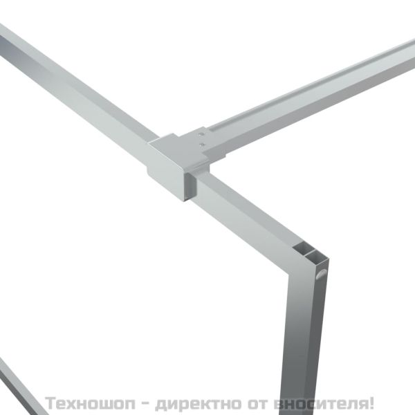 Параван за баня сребрист 100x195 см прозрачно ESG стъкло