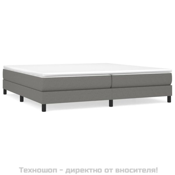 Рамка за легло с пружини, тъмносива, 200x200 см, плат