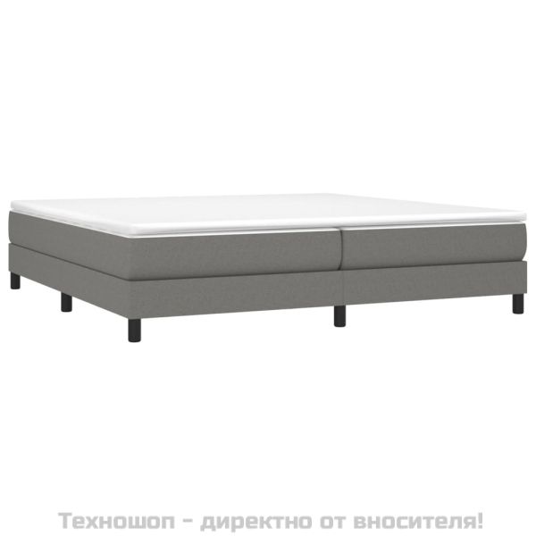 Рамка за легло с пружини, тъмносива, 200x200 см, плат