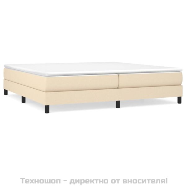 Рамка за легло с пружини, кремава, 200x200 см, плат