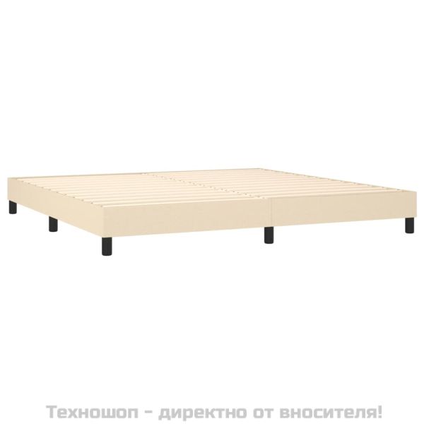 Рамка за легло с пружини, кремава, 200x200 см, плат