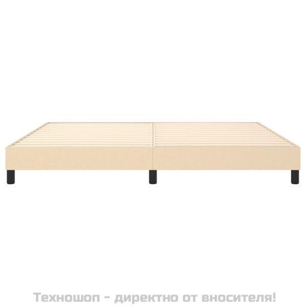 Рамка за легло с пружини, кремава, 200x200 см, плат