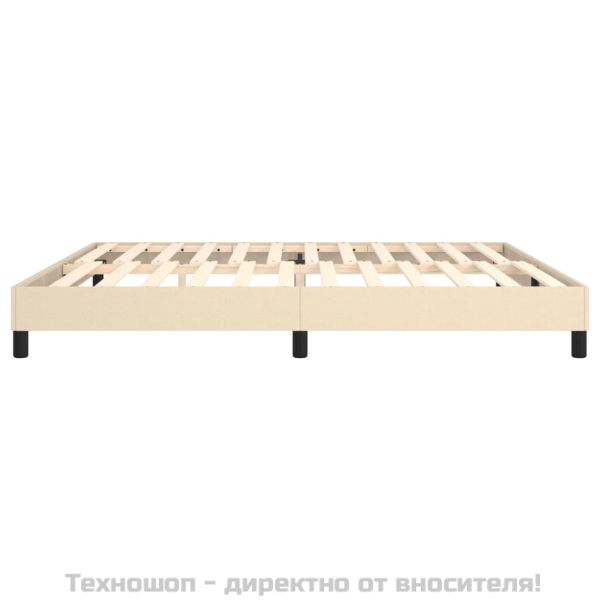 Рамка за легло с пружини, кремава, 200x200 см, плат