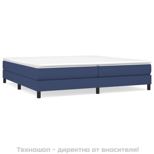 Рамка за легло с пружини, синя, 200x200 см, плат