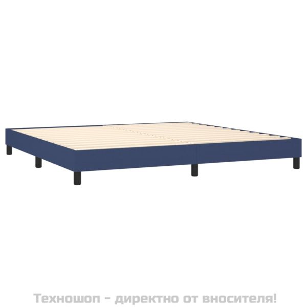 Рамка за легло с пружини, синя, 200x200 см, плат