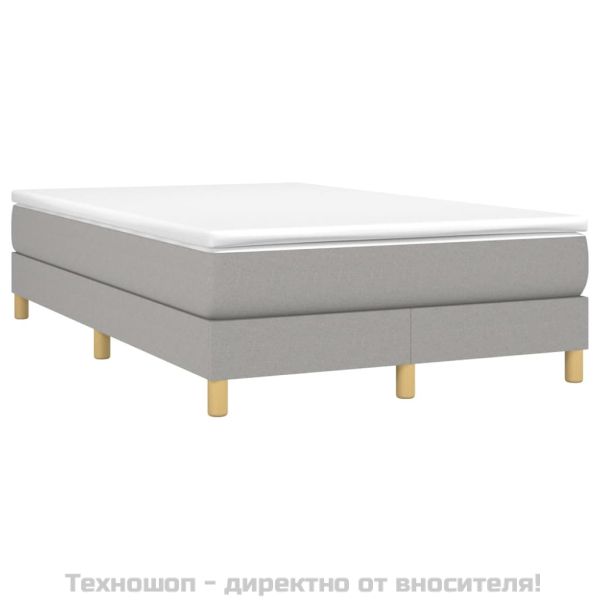 Рамка за легло с пружини, светлосива, 120x200 см, плат