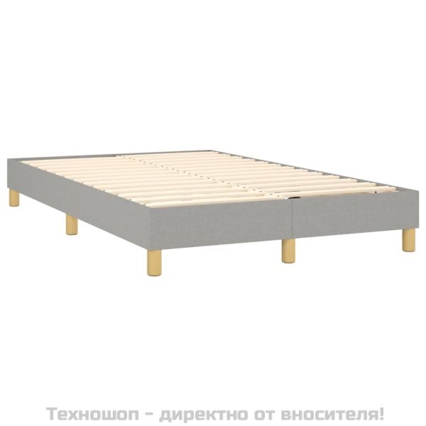 Рамка за легло с пружини, светлосива, 120x200 см, плат