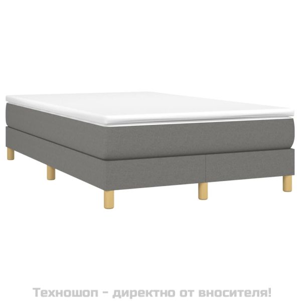 Рамка за легло с пружини, тъмносива, 120x200 см, плат