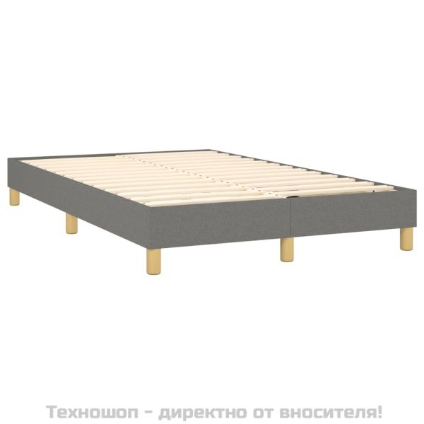 Рамка за легло с пружини, тъмносива, 120x200 см, плат