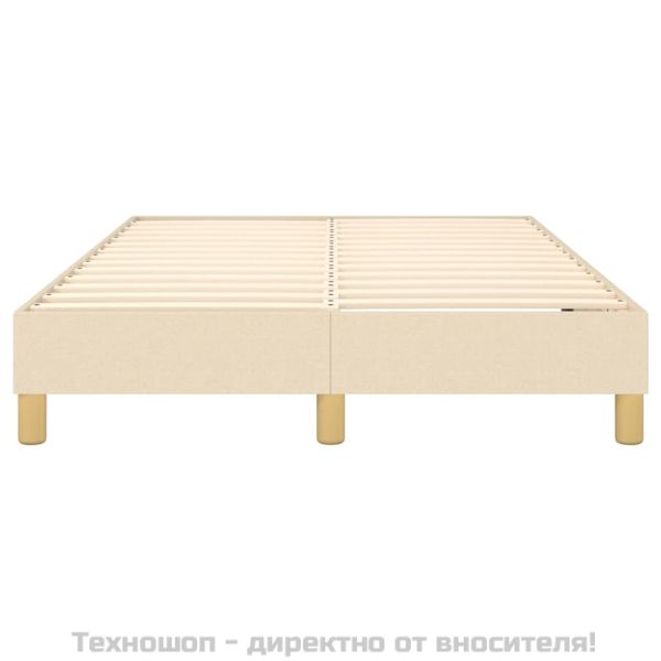 Рамка за легло с пружини, кремава, 120x200 см, плат