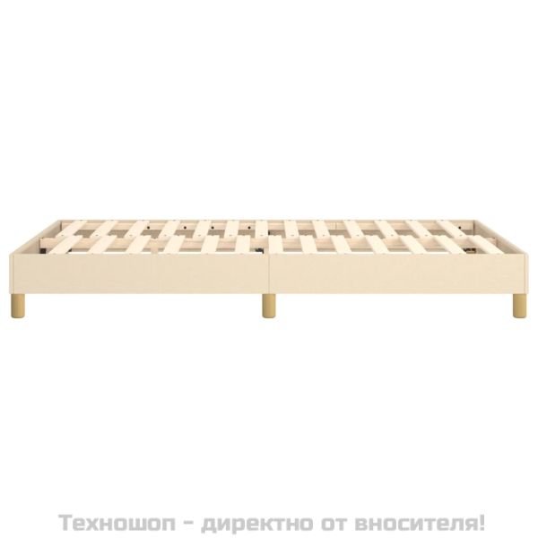 Рамка за легло с пружини, кремава, 120x200 см, плат