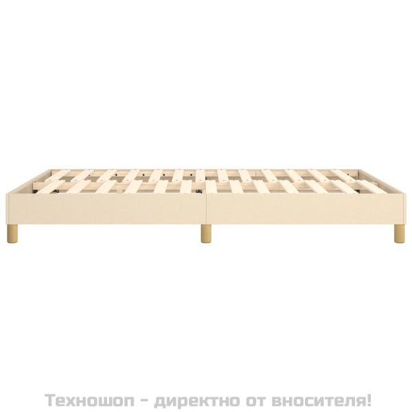 Рамка за легло с пружини, кремава, 140x200 см, плат