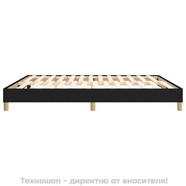 Рамка за легло с пружини, черна, 160x200 см, плат