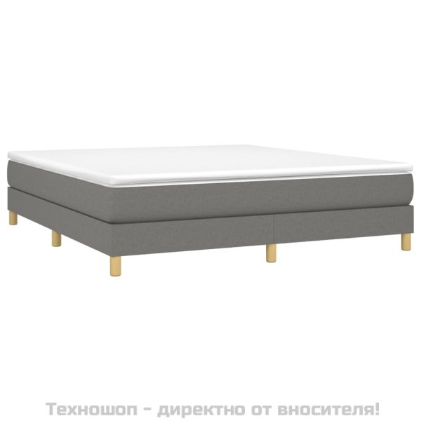 Рамка за легло с пружини, тъмносива, 180x200 см, плат