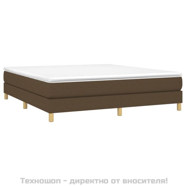 Рамка за легло с пружини, тъмнокафява, 180x200 см, плат