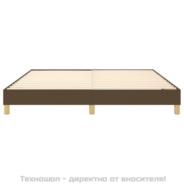 Рамка за легло с пружини, тъмнокафява, 180x200 см, плат