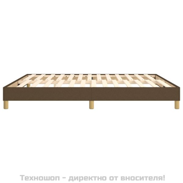 Рамка за легло с пружини, тъмнокафява, 180x200 см, плат
