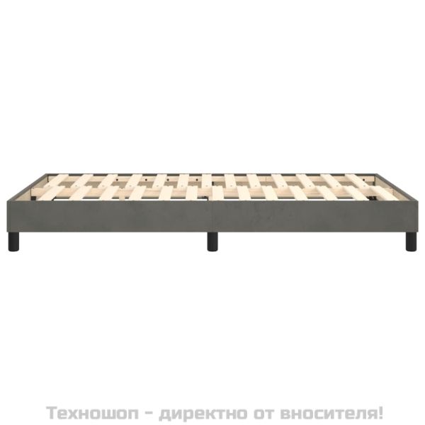 Рамка за легло с пружини, тъмносива, 120x200 см, кадифе