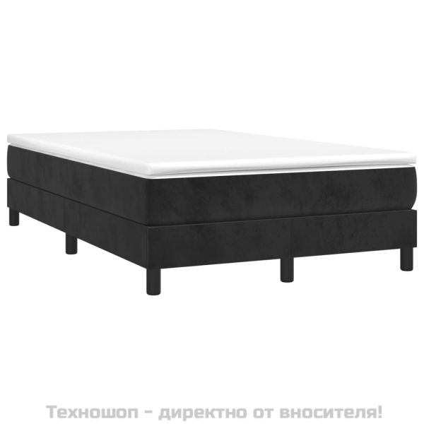 Рамка за легло с пружини, черна, 120x200 см, кадифе
