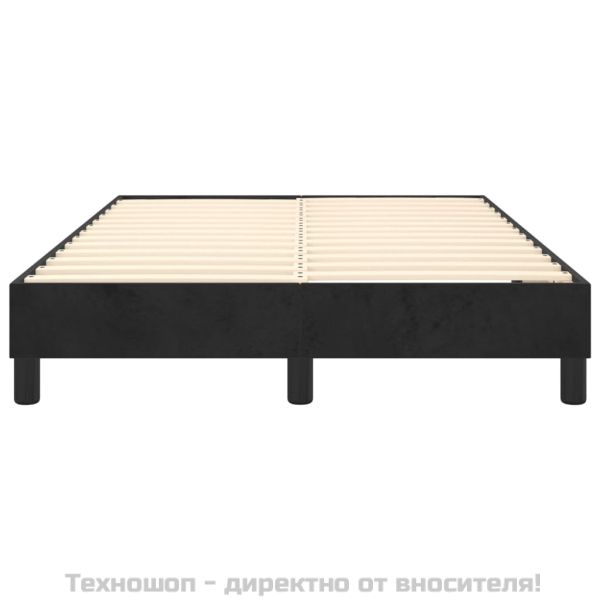 Рамка за легло с пружини, черна, 120x200 см, кадифе