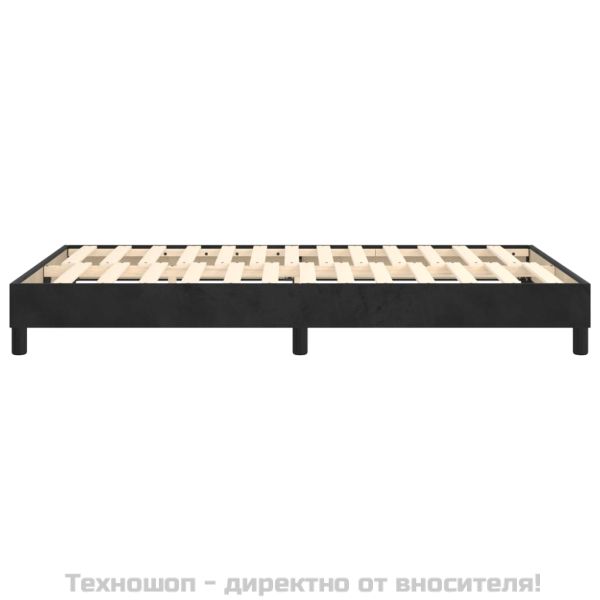 Рамка за легло с пружини, черна, 120x200 см, кадифе