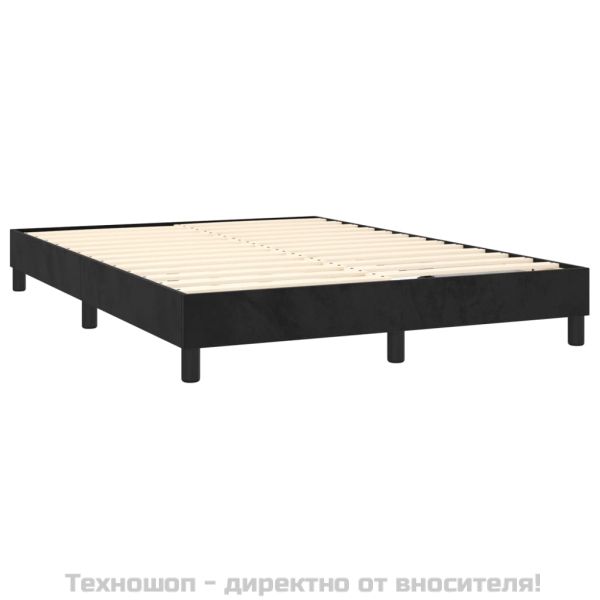 Рамка за легло с пружини, черна, 140x200 см кадифе