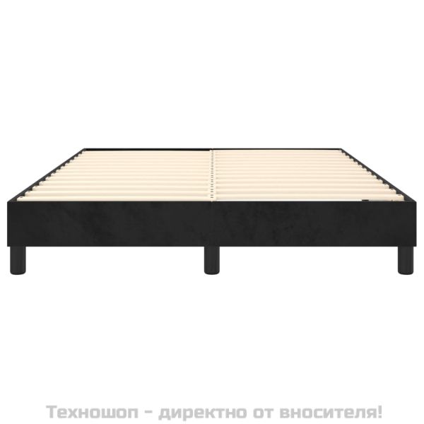 Рамка за легло с пружини, черна, 140x200 см кадифе
