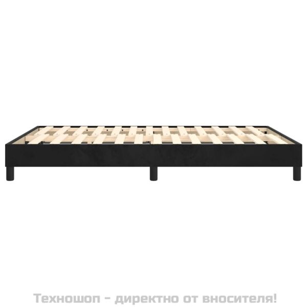 Рамка за легло с пружини, черна, 140x200 см кадифе