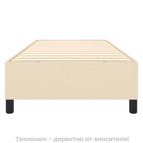 Рамка за легло с пружини, кремава, 100x200 см, плат