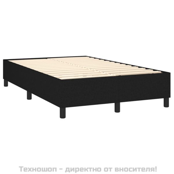 Рамка за легло с пружини, черна, 120x200 см, плат