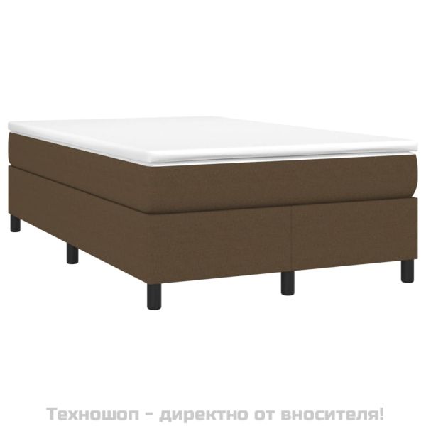 Рамка за легло с пружини, тъмнокафява, 120x200 см, плат