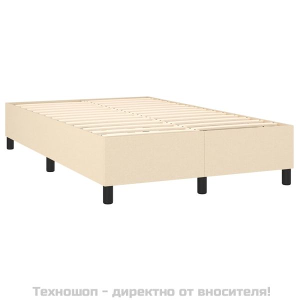 Рамка за легло с пружини, кремава, 120x200 см, плат